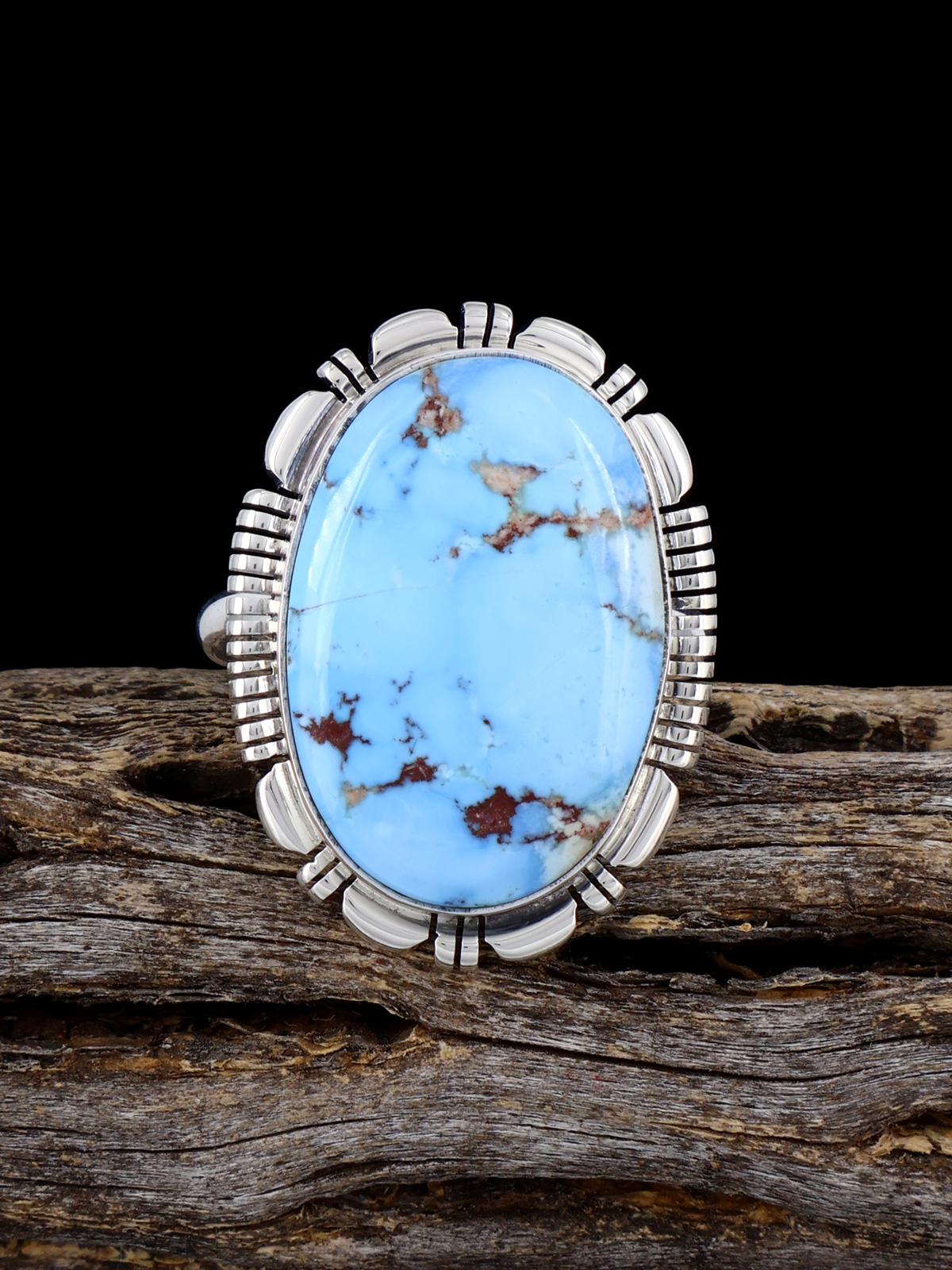 Bague turquoise Golden Hill, taille 6 1/2