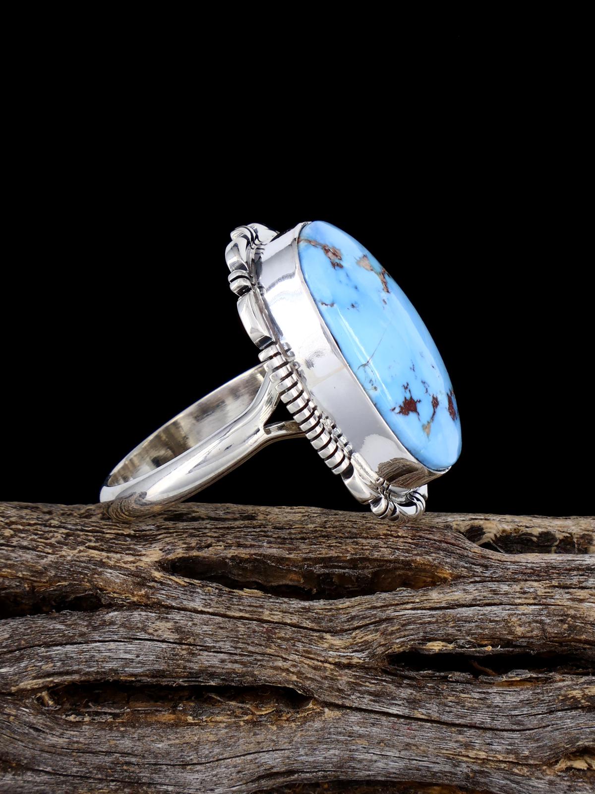 Bague turquoise Golden Hill, taille 6 1/2