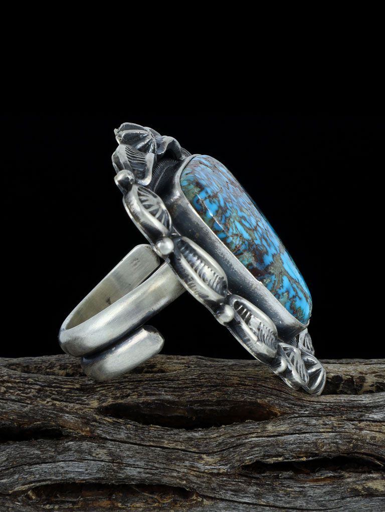 Native American Natural Egyptian Turquoise Ring- Adjustable, Size 8 1/2+ - PuebloDirect.com