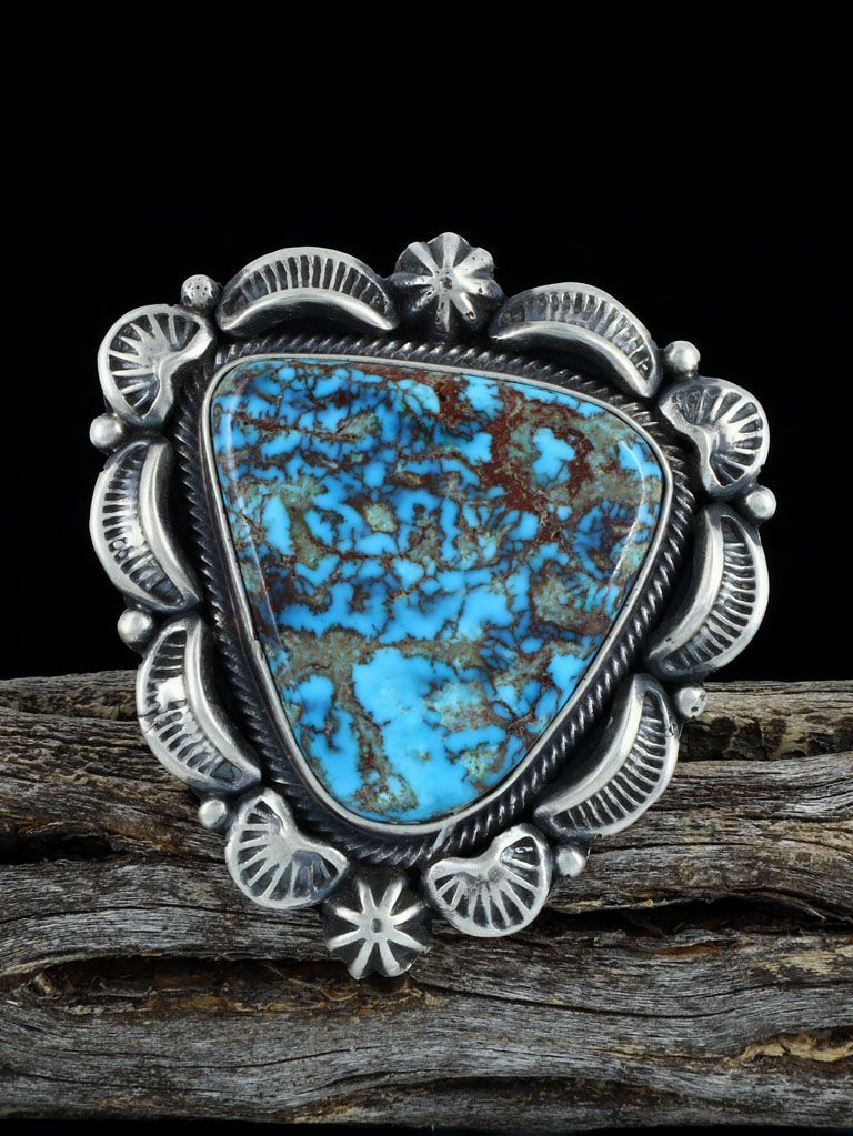 Native American Natural Egyptian Turquoise Ring- Adjustable, Size 8 1/2+ - PuebloDirect.com