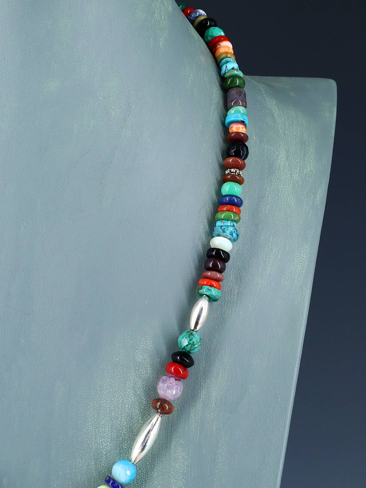 22" Navajo Single Strand Multistone Necklace