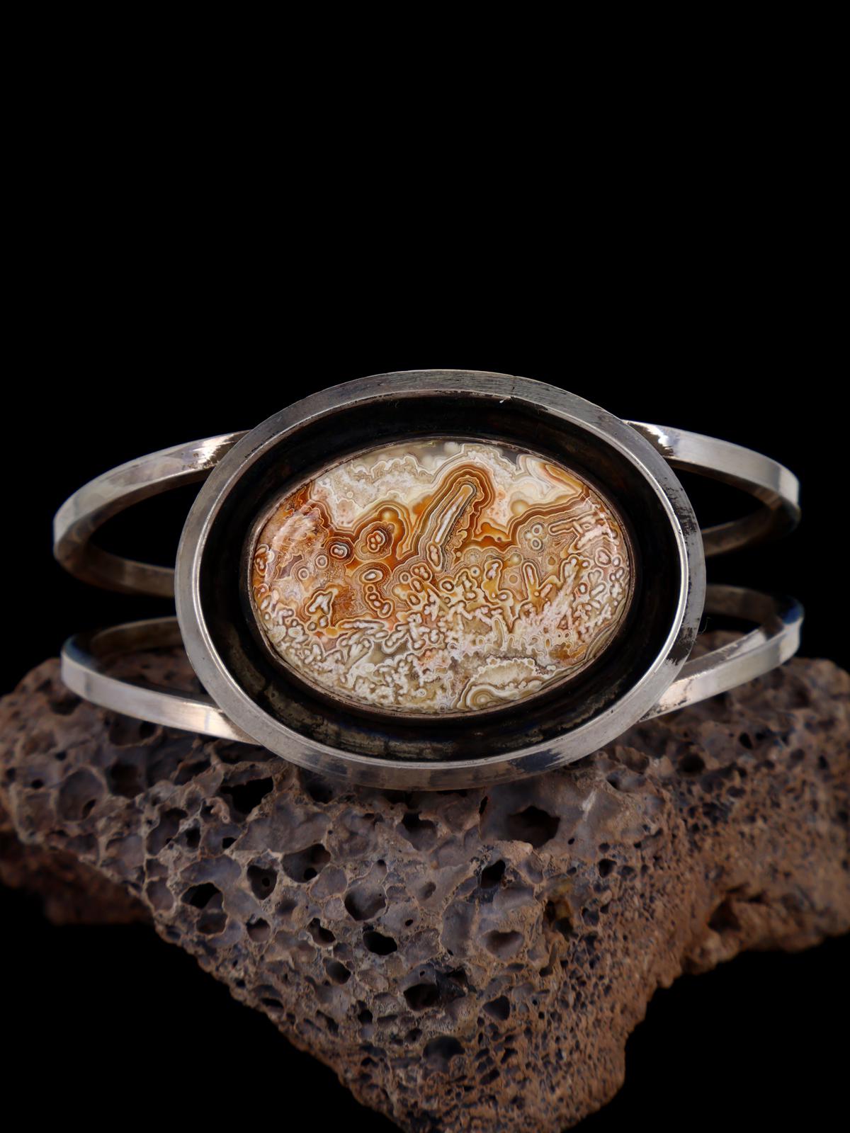 Old Native American Jewelry Crazy Lace Agate Cuff Bracelet - PuebloDirect.com