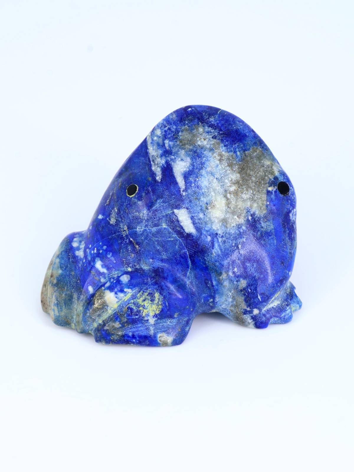 Lapis Frog Navajo Stone Carving - PuebloDirect.com