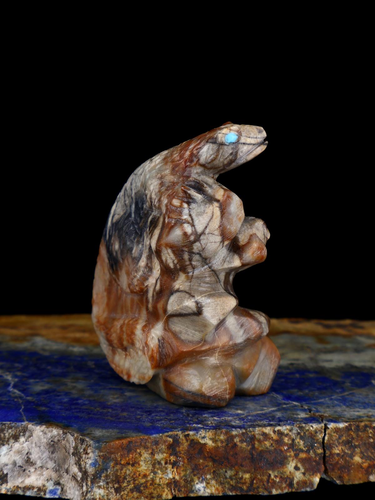Picasso Marble Lizard Zuni Fetish - PuebloDirect.com