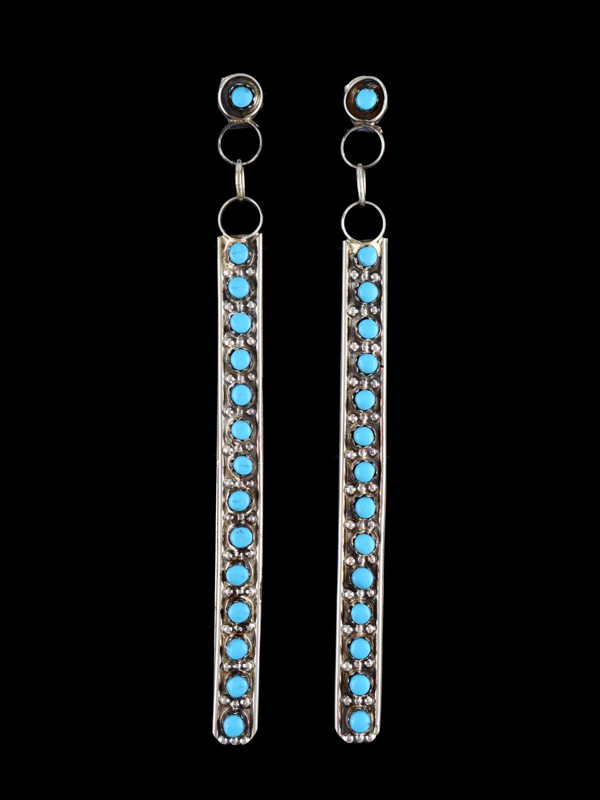 Zuni Jewelry Turquoise Post Dangle Earrings - PuebloDirect.com