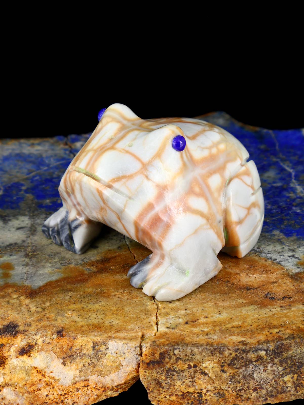 Picasso Marble Frog Zuni Fetish