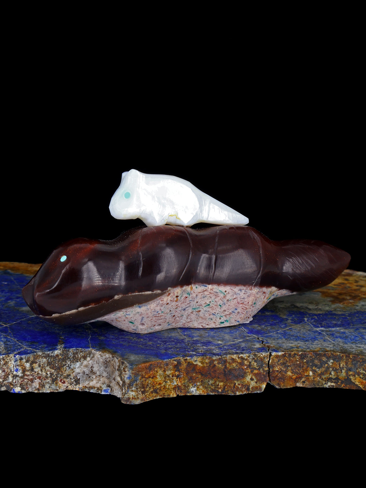 Resin Cat With Toy Zuni Fetish - PuebloDirect.com