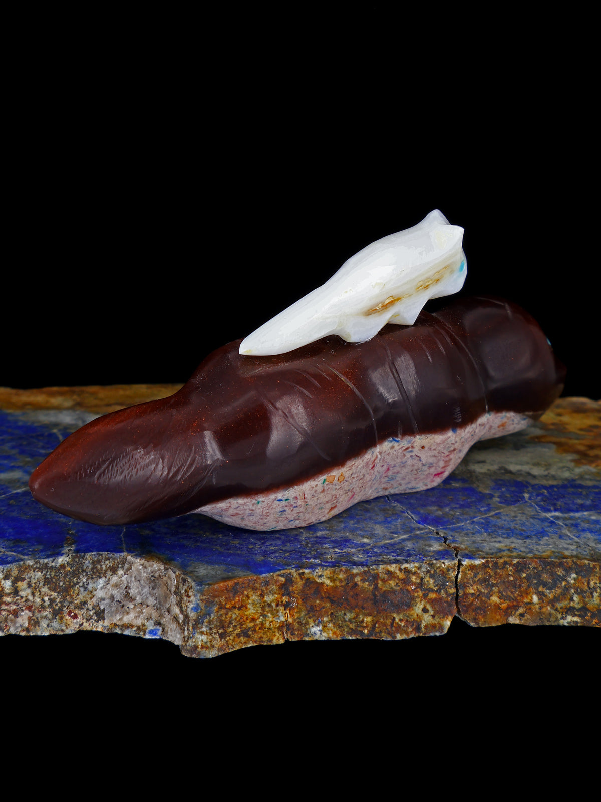 Resin Cat With Toy Zuni Fetish - PuebloDirect.com