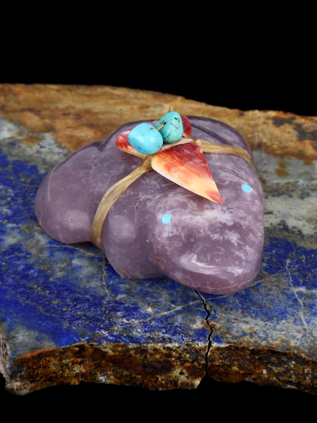 Lepidolite Frog Zuni Fetish