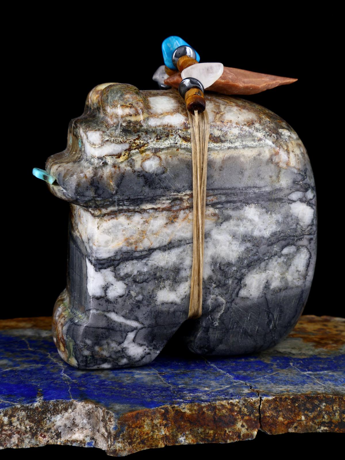 Picasso Marble Bear Zuni Fetish - PuebloDirect.com