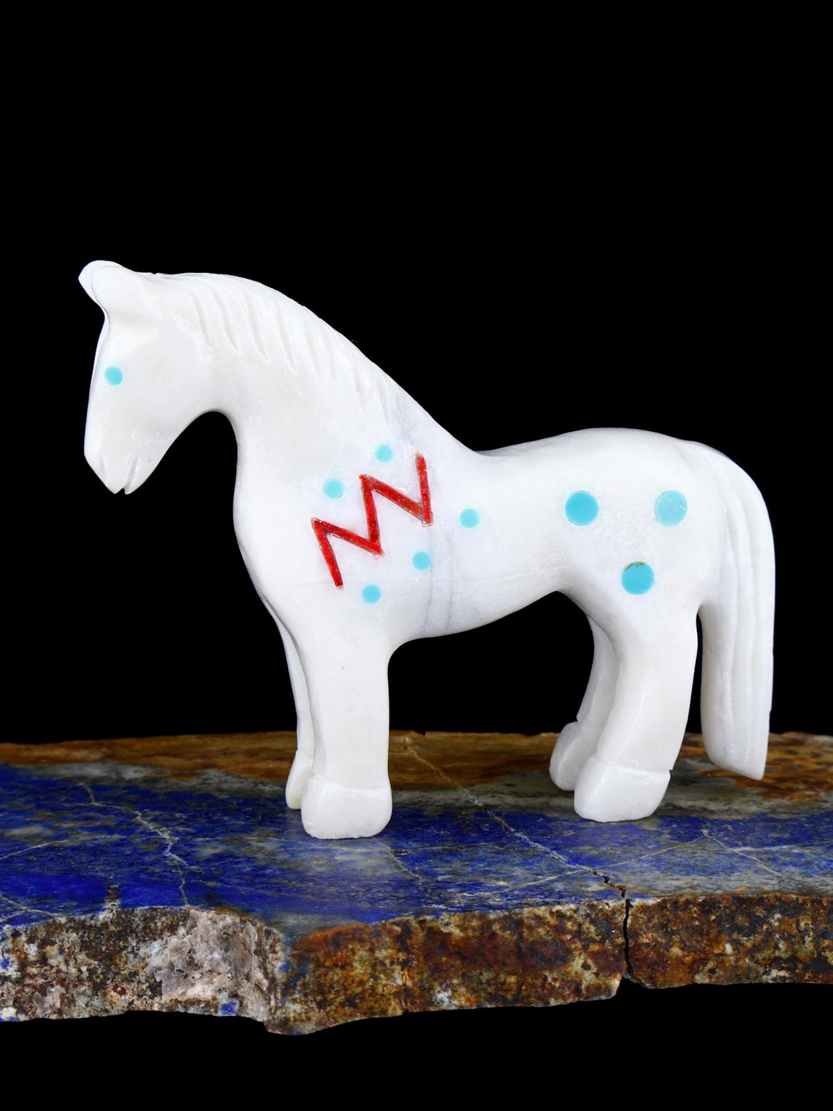 White Marble Horse Zuni Fetish