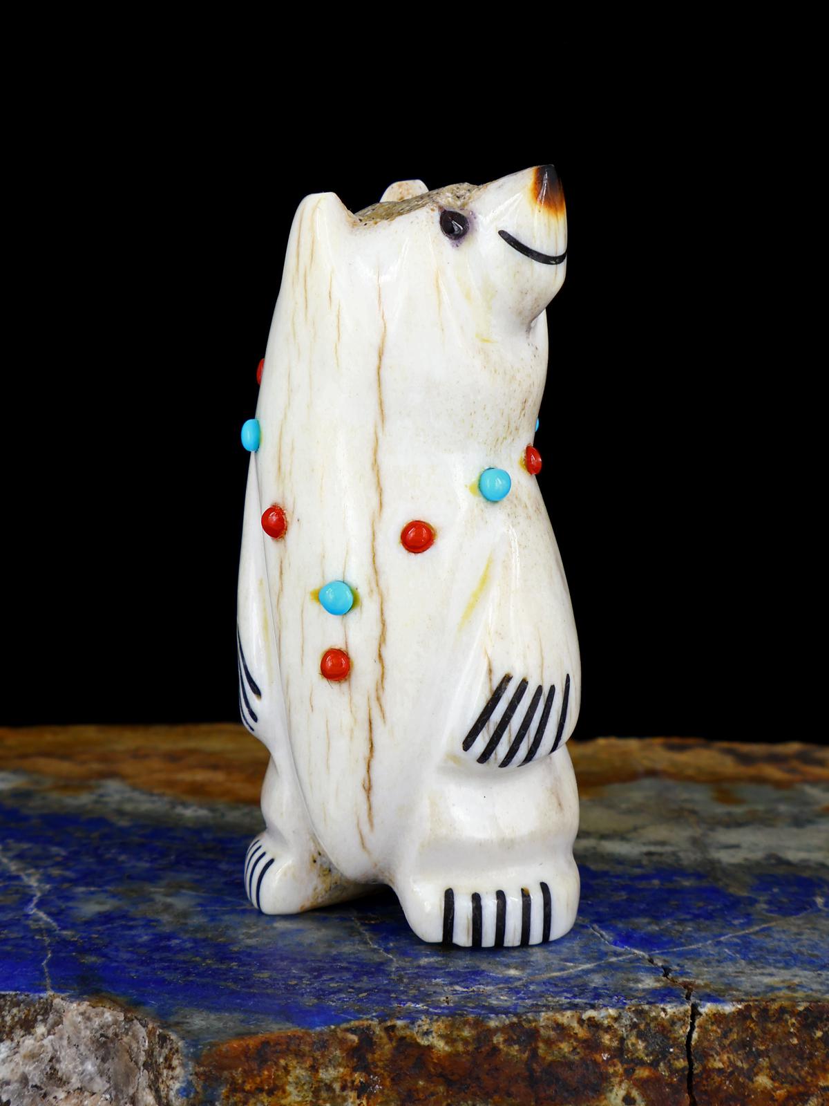 Antler Bear Zuni Fetish Carving