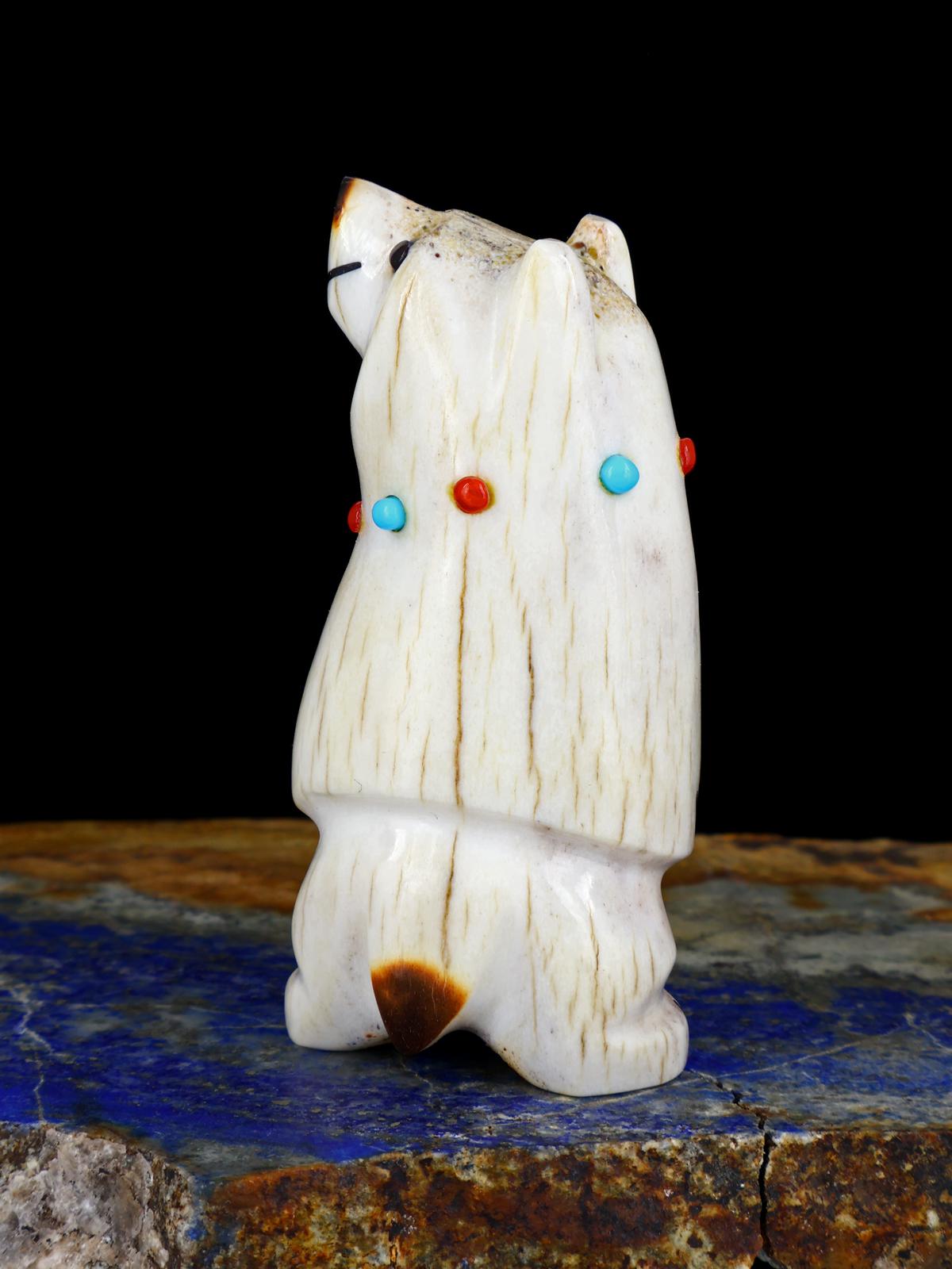 Antler Bear Zuni Fetish Carving