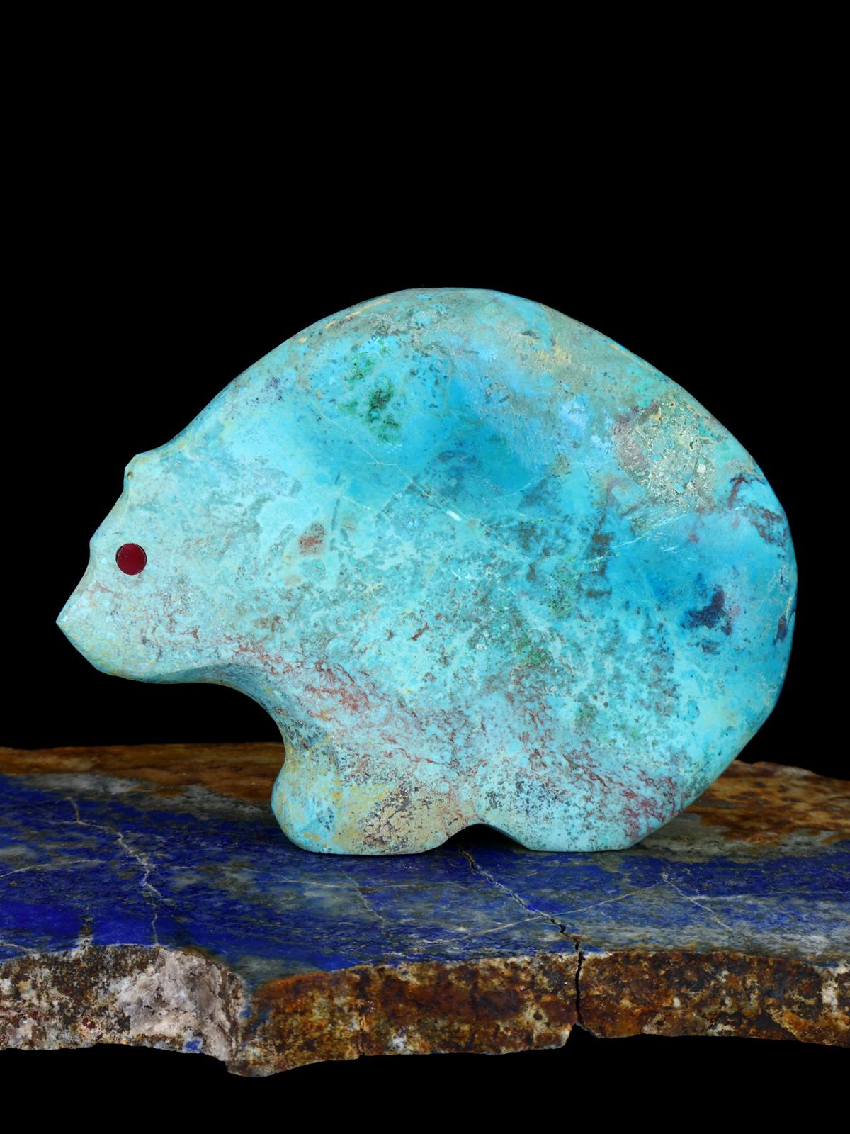 Chrysocolla Bear Zuni Fetish - PuebloDirect.com