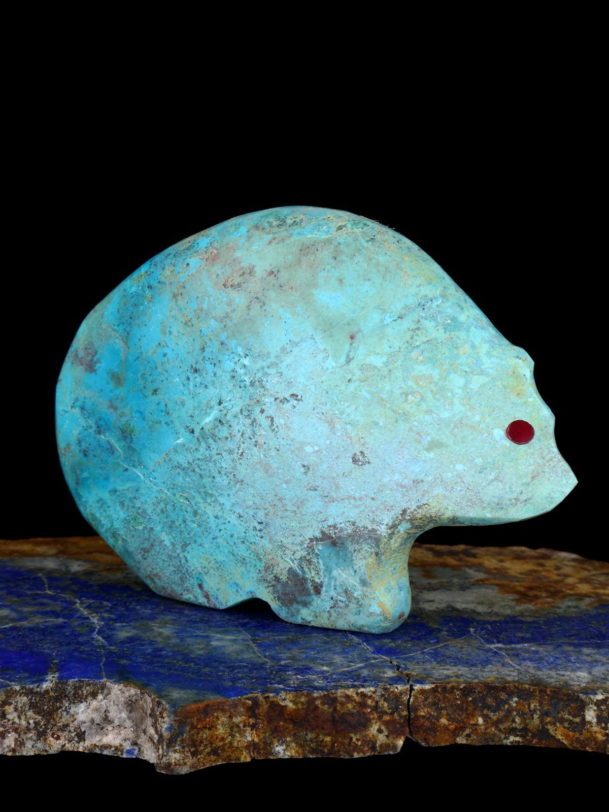 Chrysocolla Bear Zuni Fetish - PuebloDirect.com