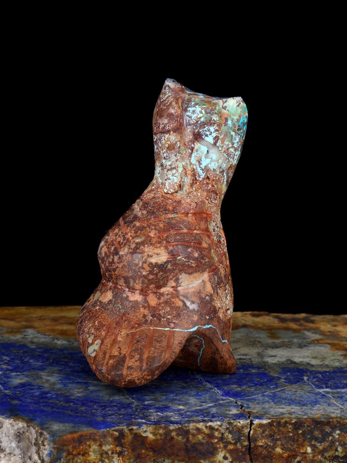 Chrysocolla Owl Zuni Fetish