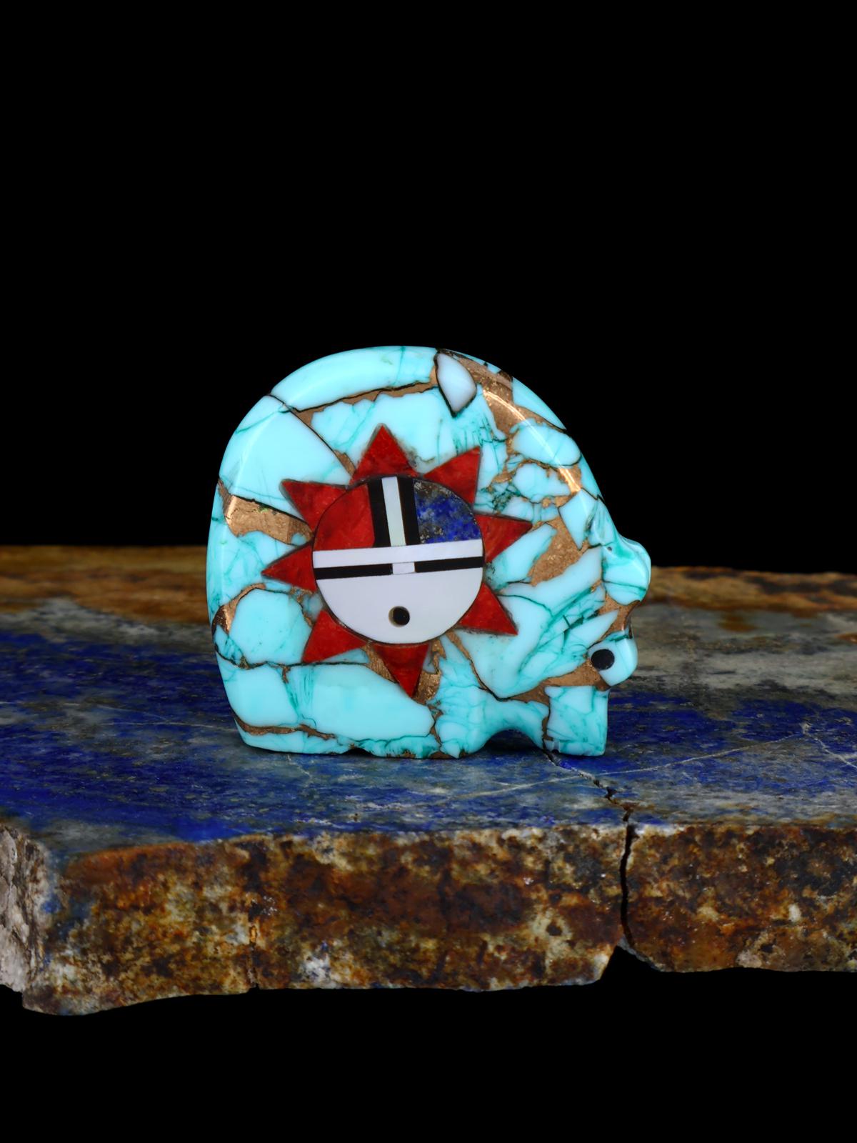 Marble Sunface Medicine Bear Zuni Fetish