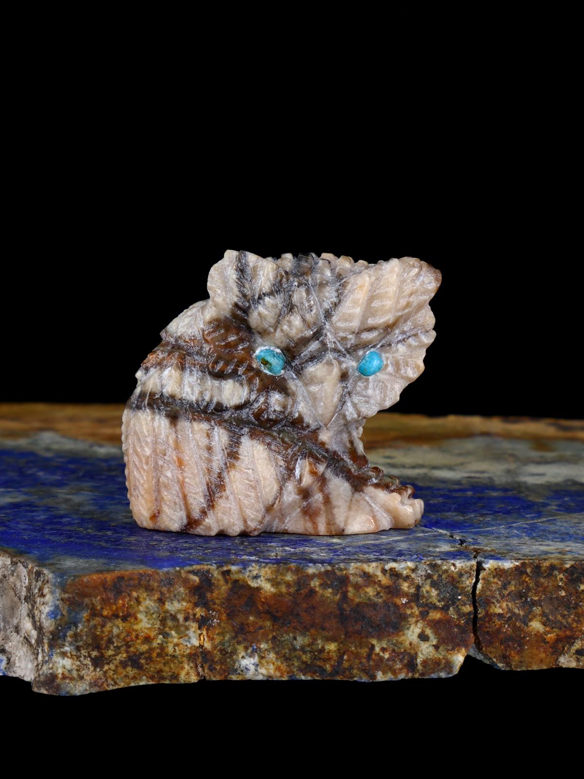 Picasso Marble Owl Zuni Fetish