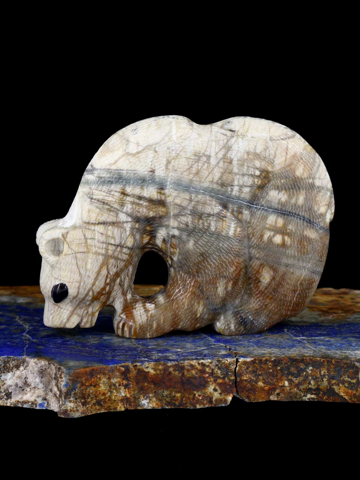 Picasso Marble Bear Zuni Fetish - PuebloDirect.com