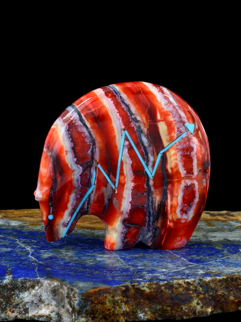 Dyed Fossilized Mammoth Tooth Medicine Bear Zuni Fetish - PuebloDirect.com