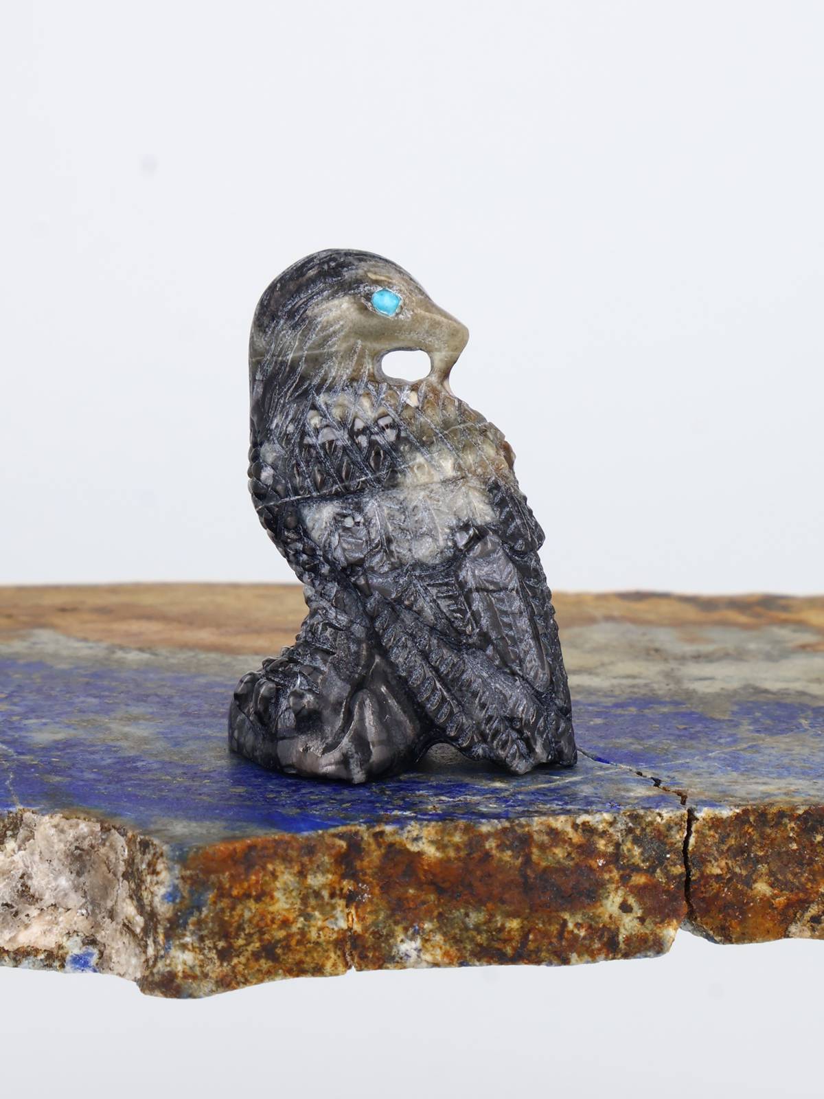 Picasso Marble Eagle Zuni Fetish - PuebloDirect.com