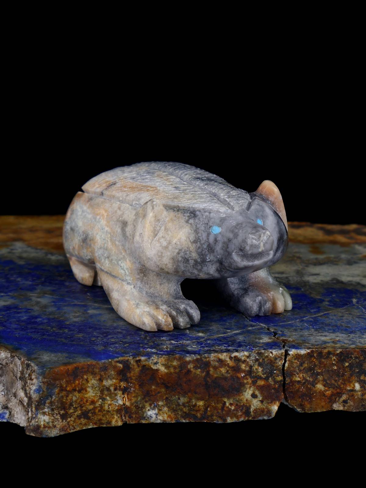 Picasso Marble Badger Zuni Fetish - PuebloDirect.com