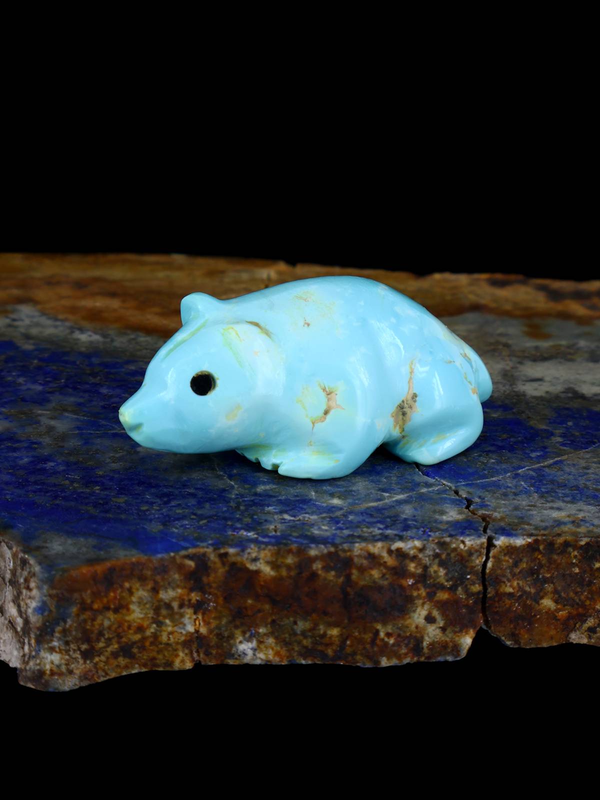 Turquoise Bear Navajo Carving - PuebloDirect.com