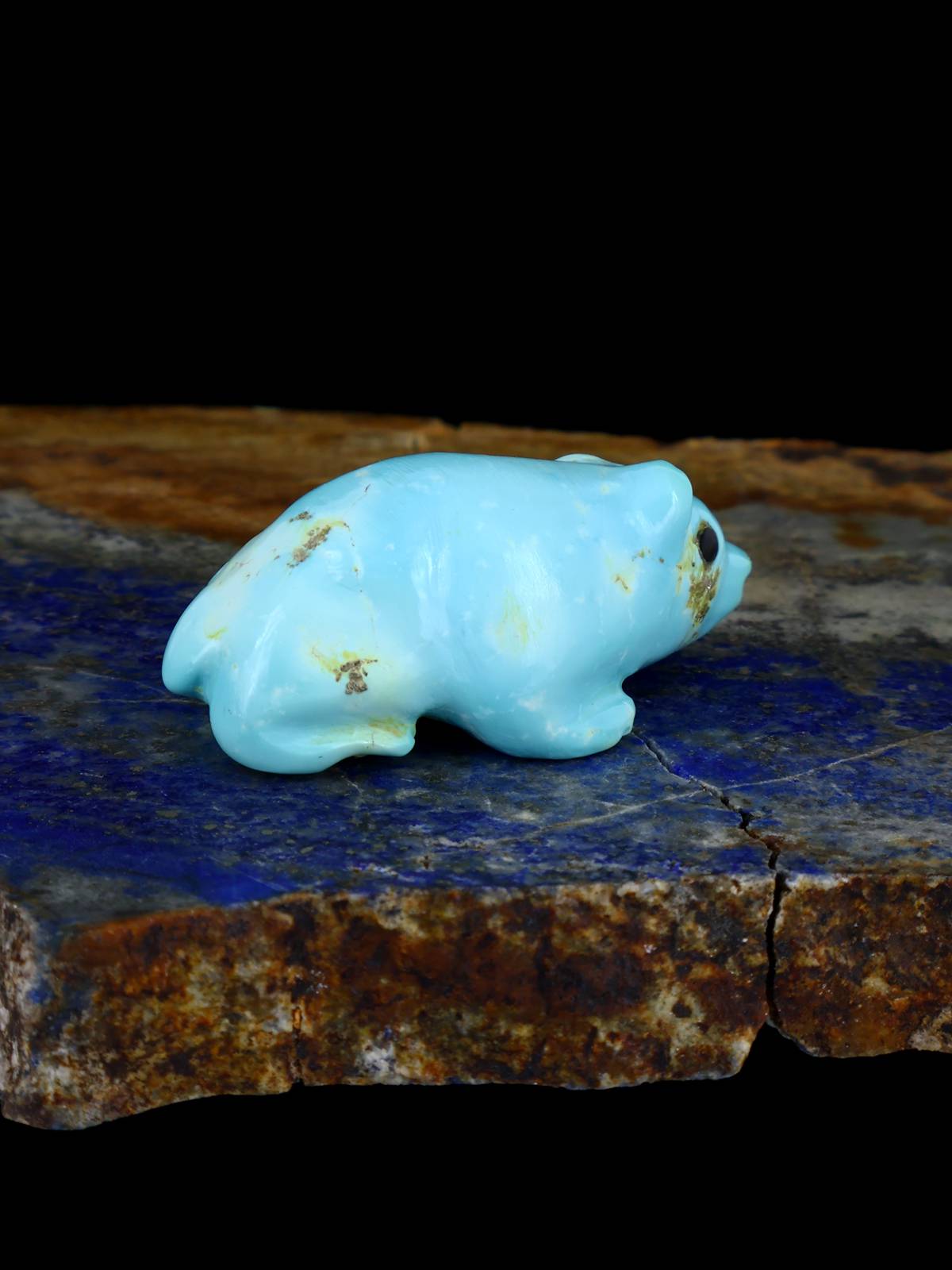 Turquoise Bear Navajo Carving - PuebloDirect.com