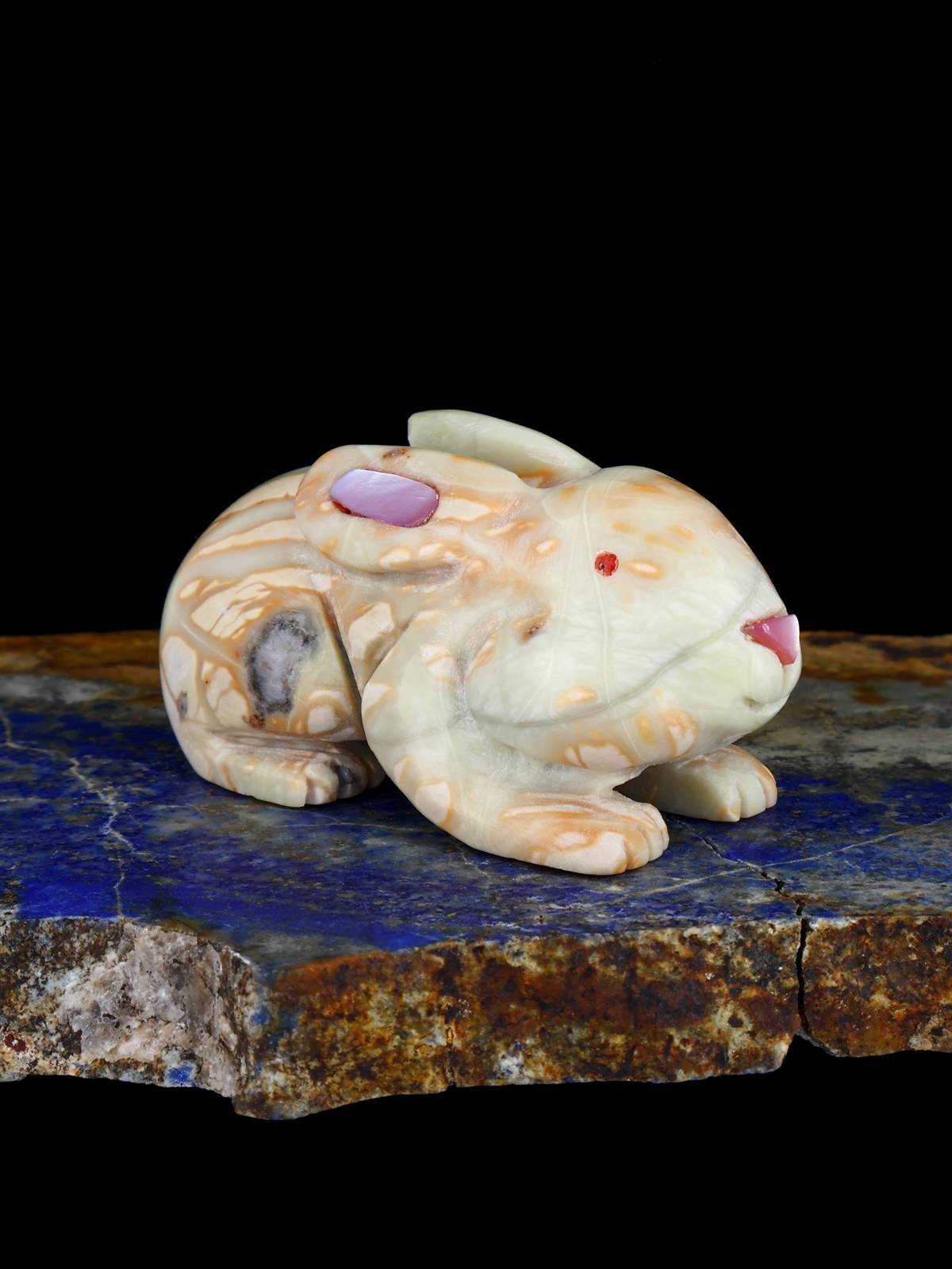 Picasso Marble Rabbit Zuni Fetish - PuebloDirect.com