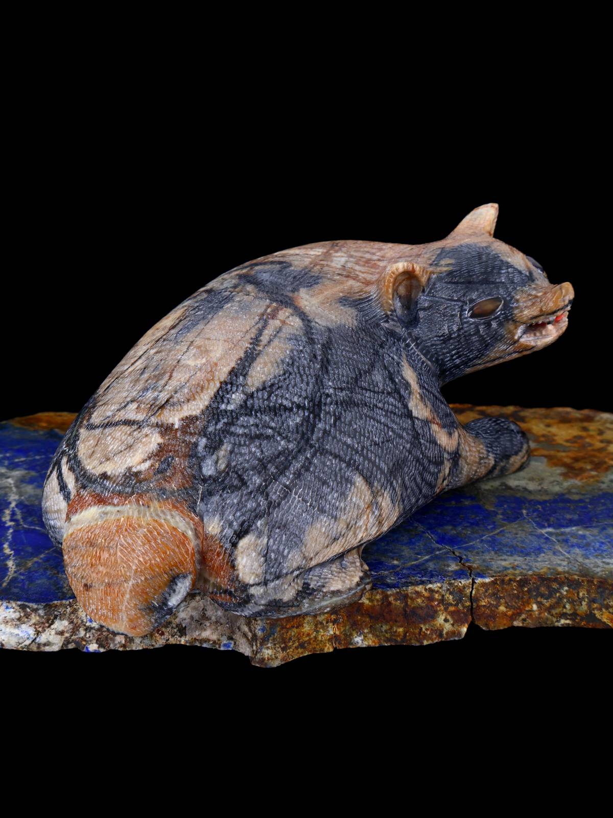 Picasso Marble Badger Zuni Fetish - PuebloDirect.com