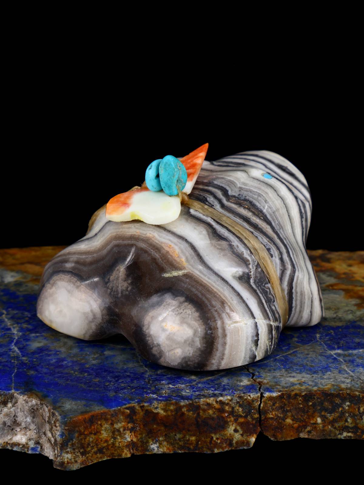 Onyx Frog Zuni Fetish - PuebloDirect.com