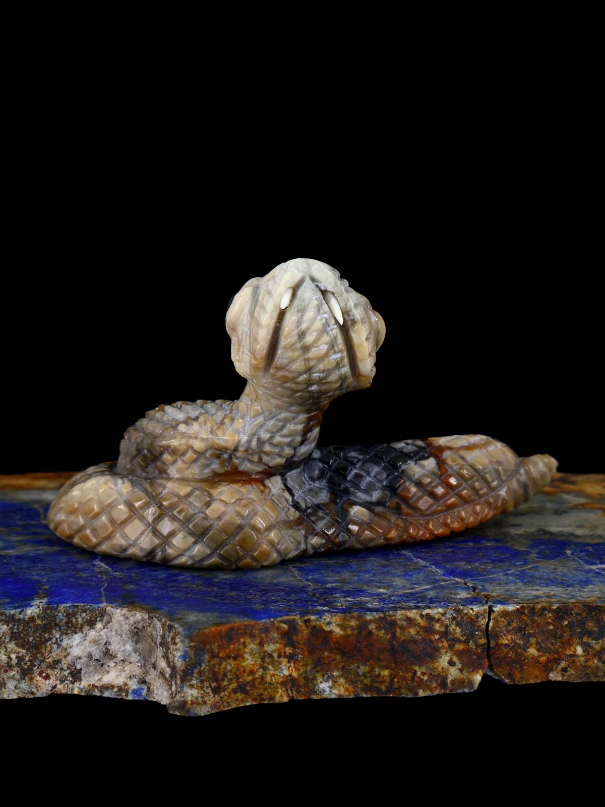 Picasso Marble Rattlesnake Zuni Fetish - PuebloDirect.com