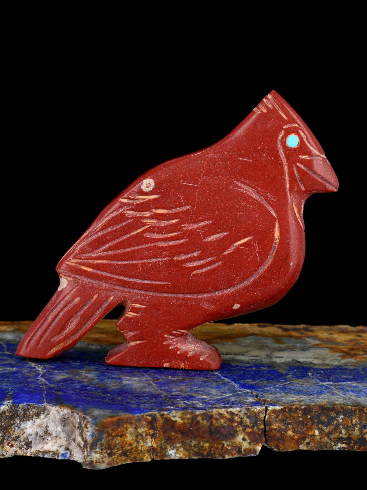 Pipestone Cardinal Zuni Fetish - PuebloDirect.com