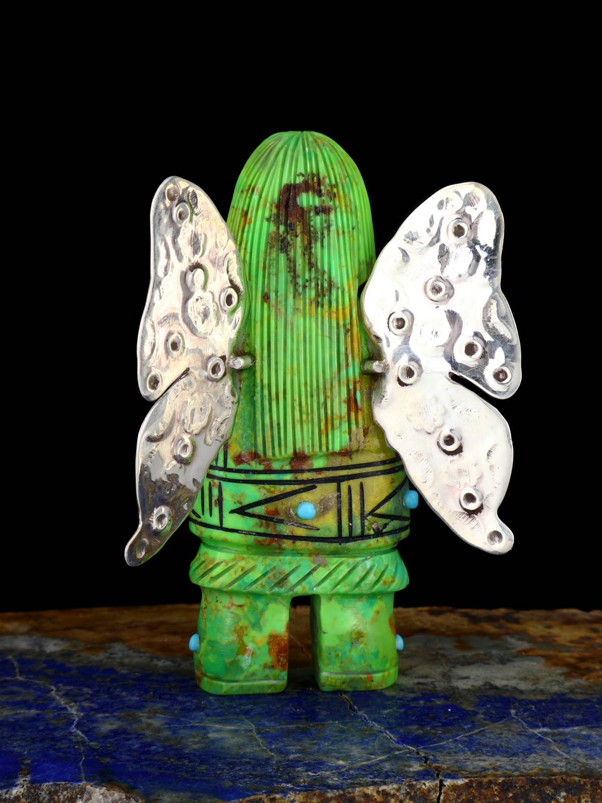 Dyed Mojave Butterfly Maiden Zuni Fetish - PuebloDirect.com