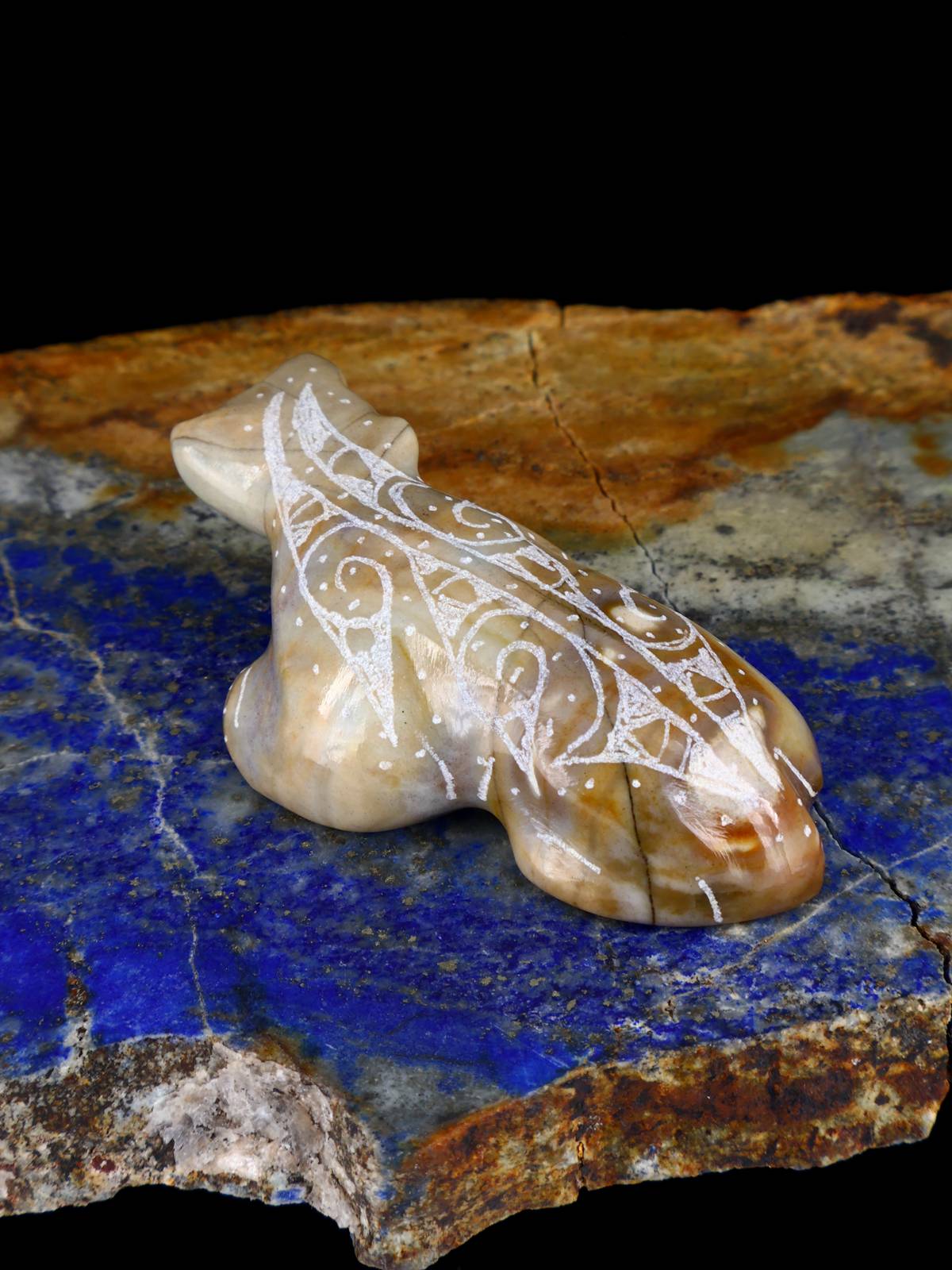 Picasso Marble Badger Zuni Fetish - PuebloDirect.com