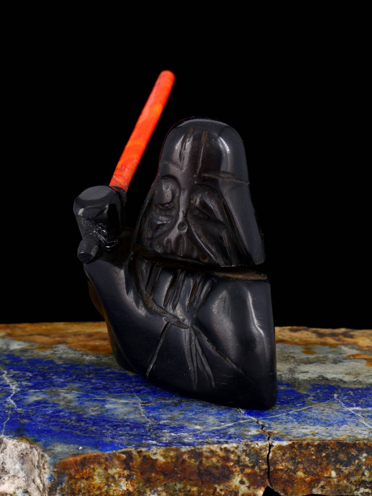 Black Jet Darth Vader Zuni Fetish - PuebloDirect.com