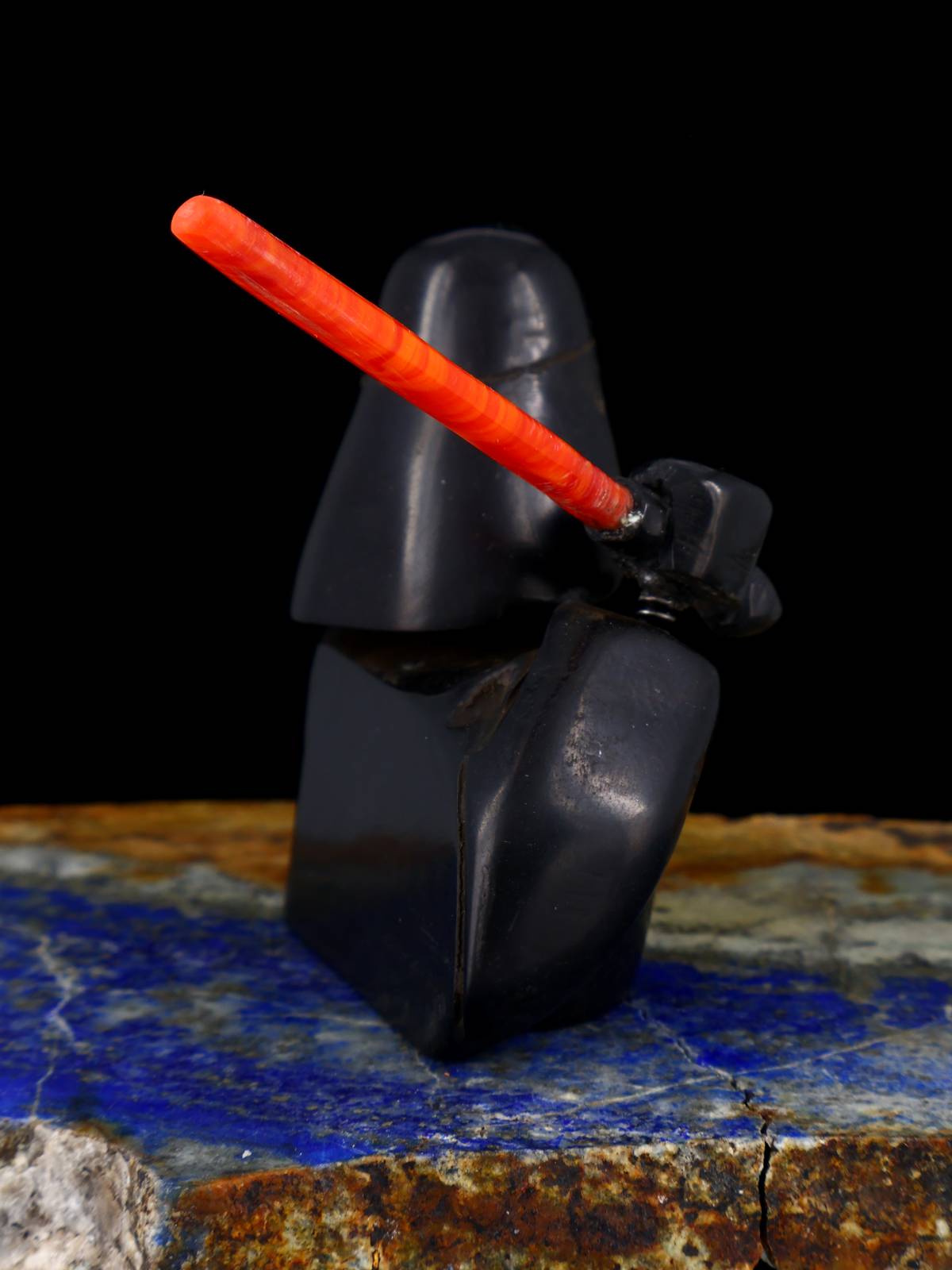 Black Jet Darth Vader Zuni Fetish - PuebloDirect.com