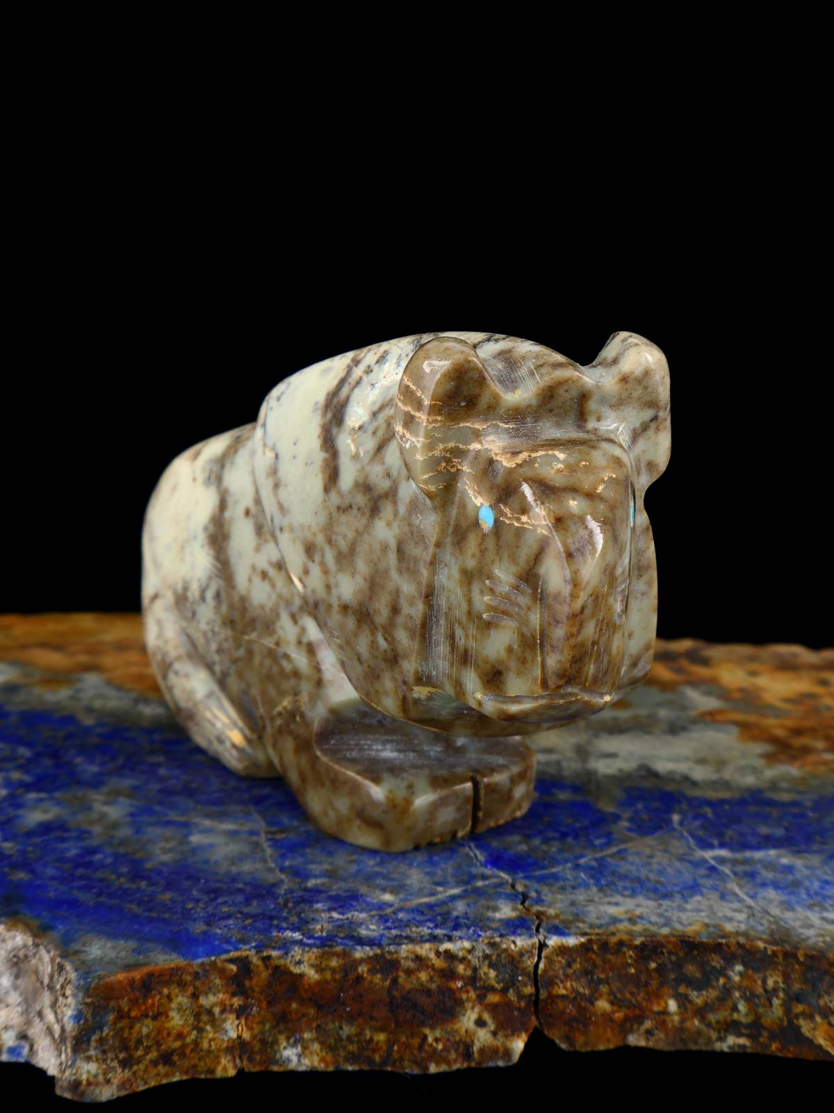 Picasso Marble Lion Zuni Fetish - PuebloDirect.com