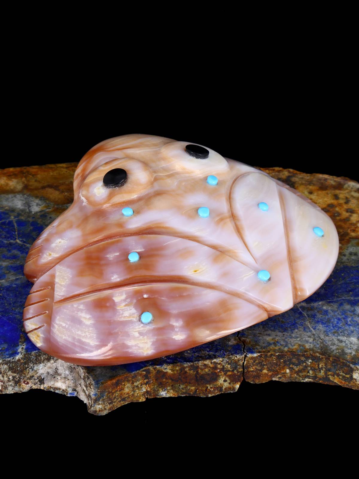 Pink Shell Frog Zuni Fetish - PuebloDirect.com