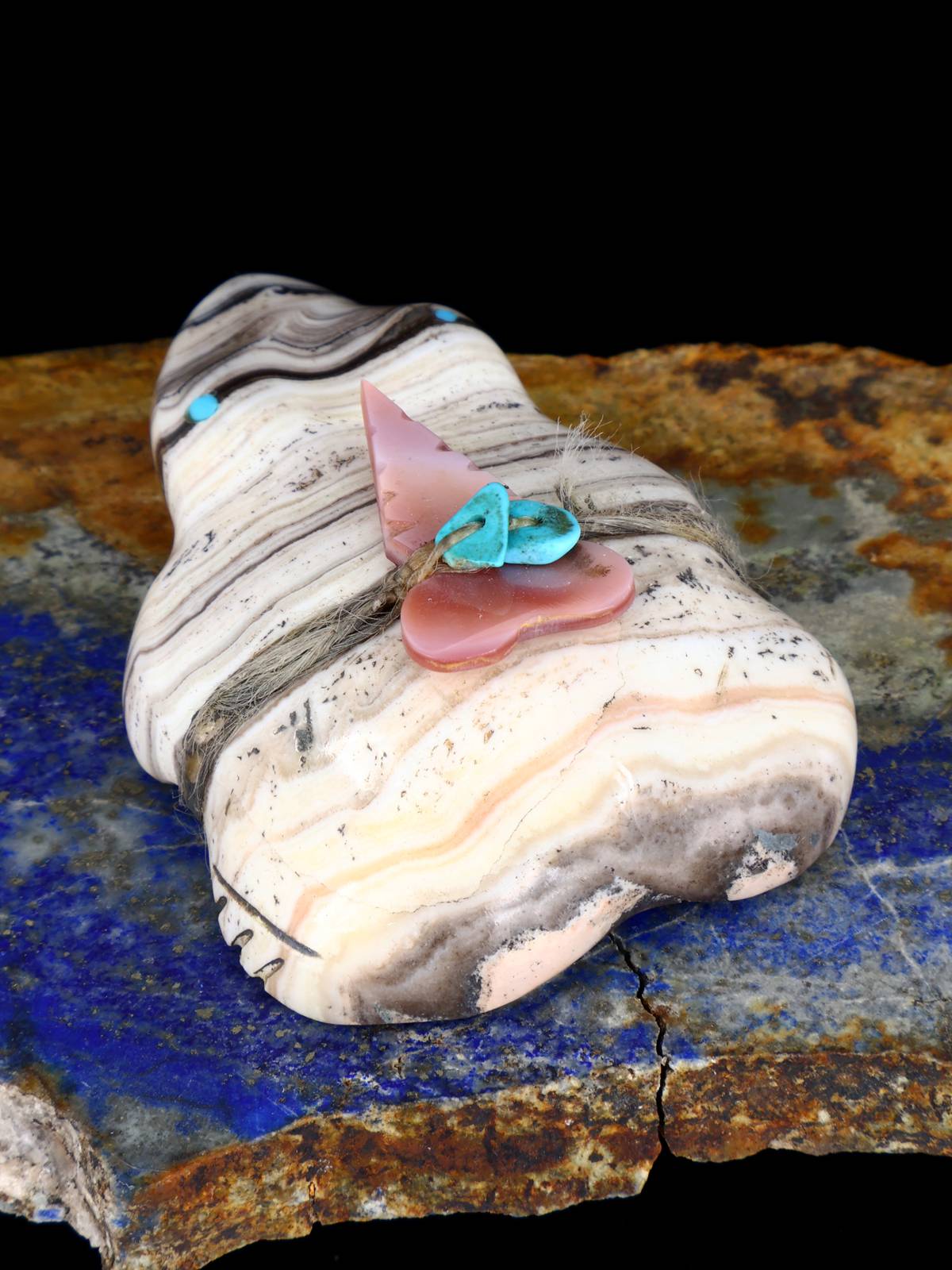 Onyx Frog Zuni Fetish - PuebloDirect.com