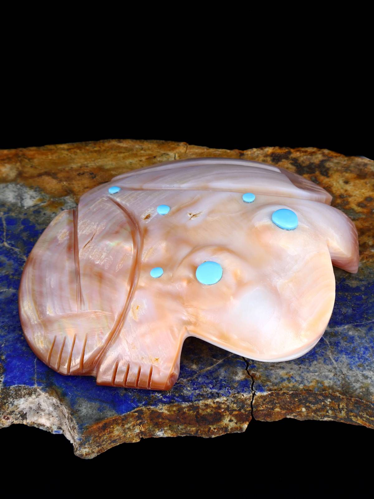 Pink Shell Frog Zuni Fetish - PuebloDirect.com
