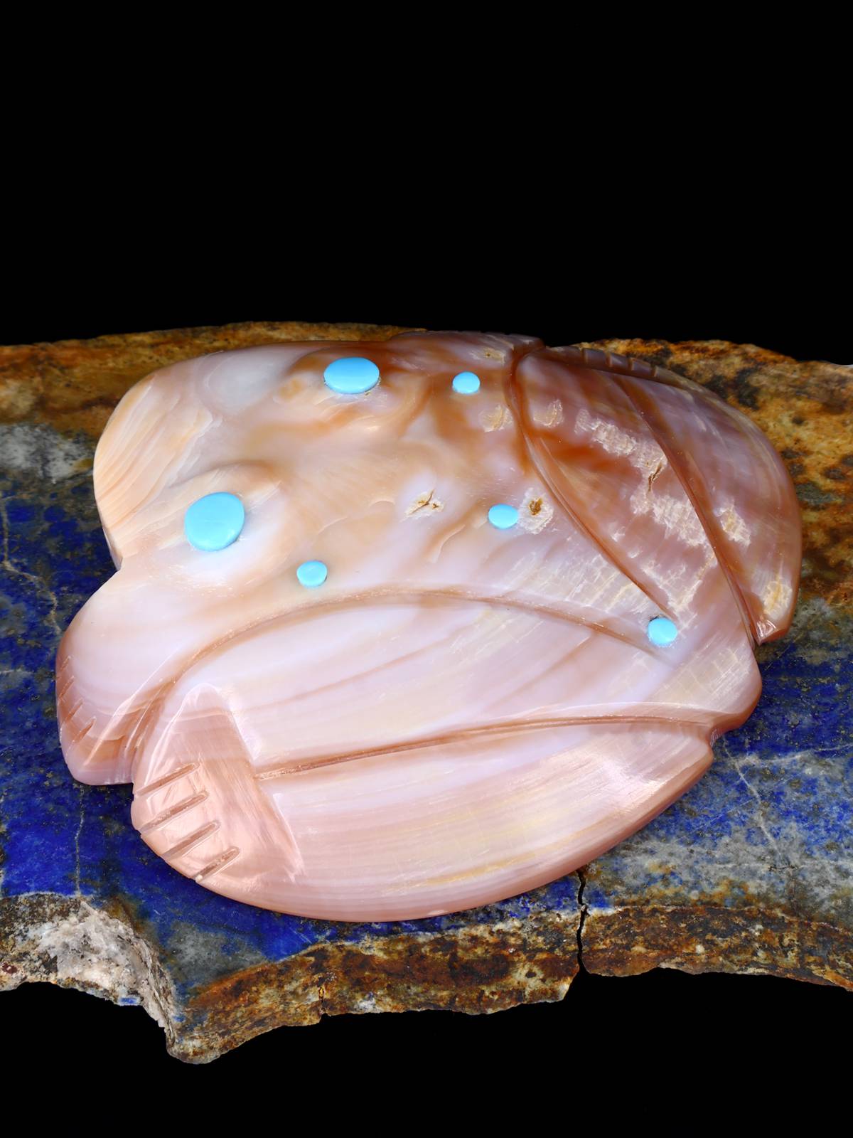 Pink Shell Frog Zuni Fetish - PuebloDirect.com