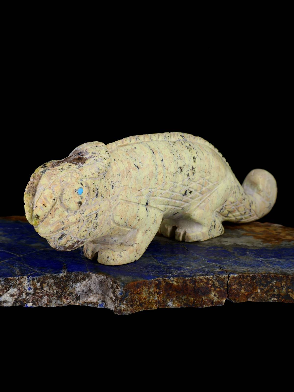 Serpentine Chameleon Zuni Fetish - PuebloDirect.com