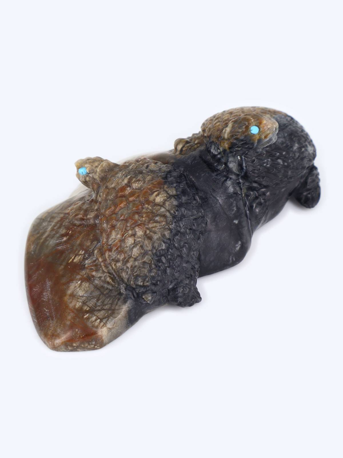 Picasso Marble Turtle Family Zuni Fetish - PuebloDirect.com