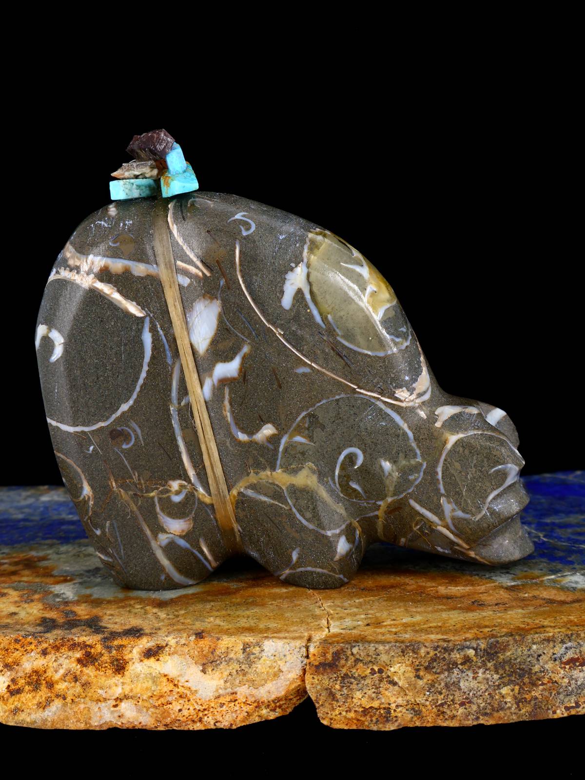 Fossil Stone Bear Zuni Fetish