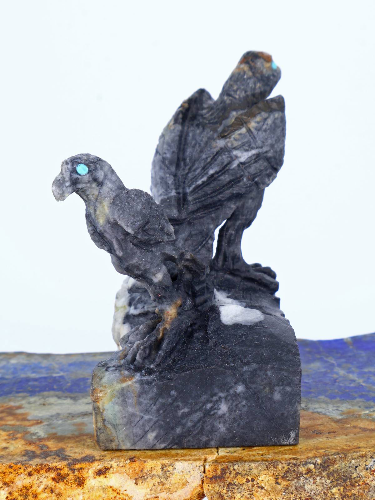 Picasso Marble Eagles Zuni Fetish - PuebloDirect.com