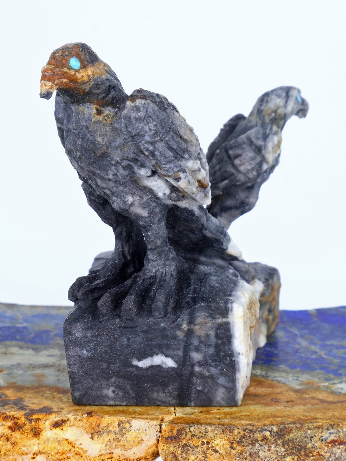 Picasso Marble Eagles Zuni Fetish - PuebloDirect.com