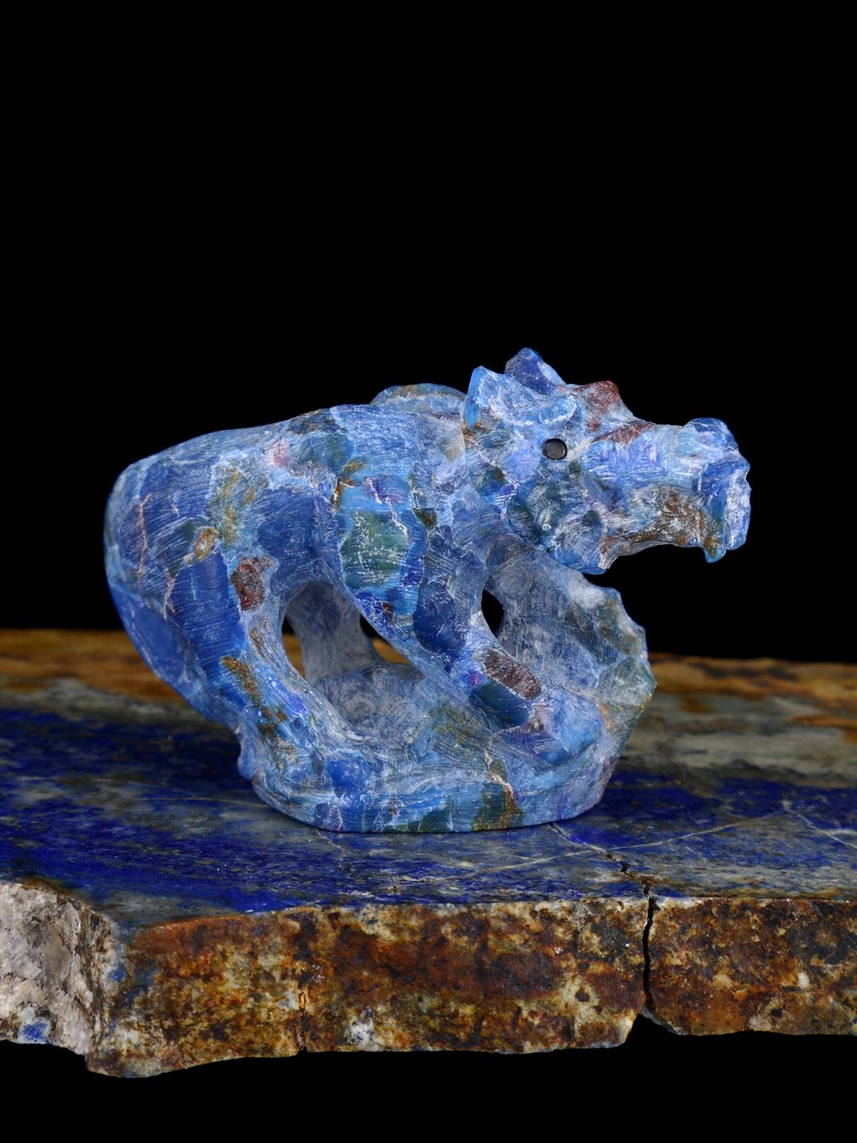 Sodalite Warthog Zuni Fetish - PuebloDirect.com