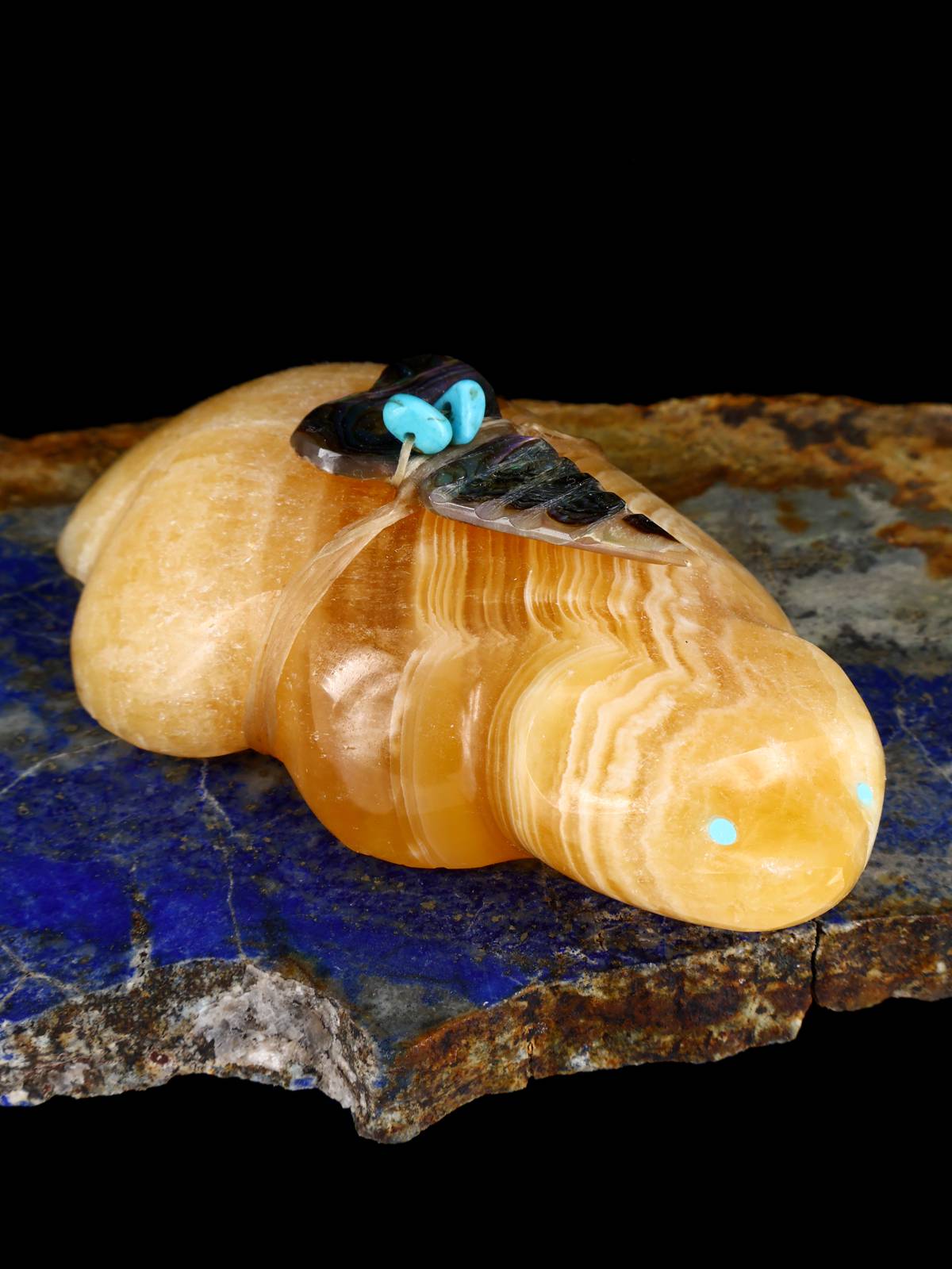 Honey Calcite Badger Zuni Fetish - PuebloDirect.com