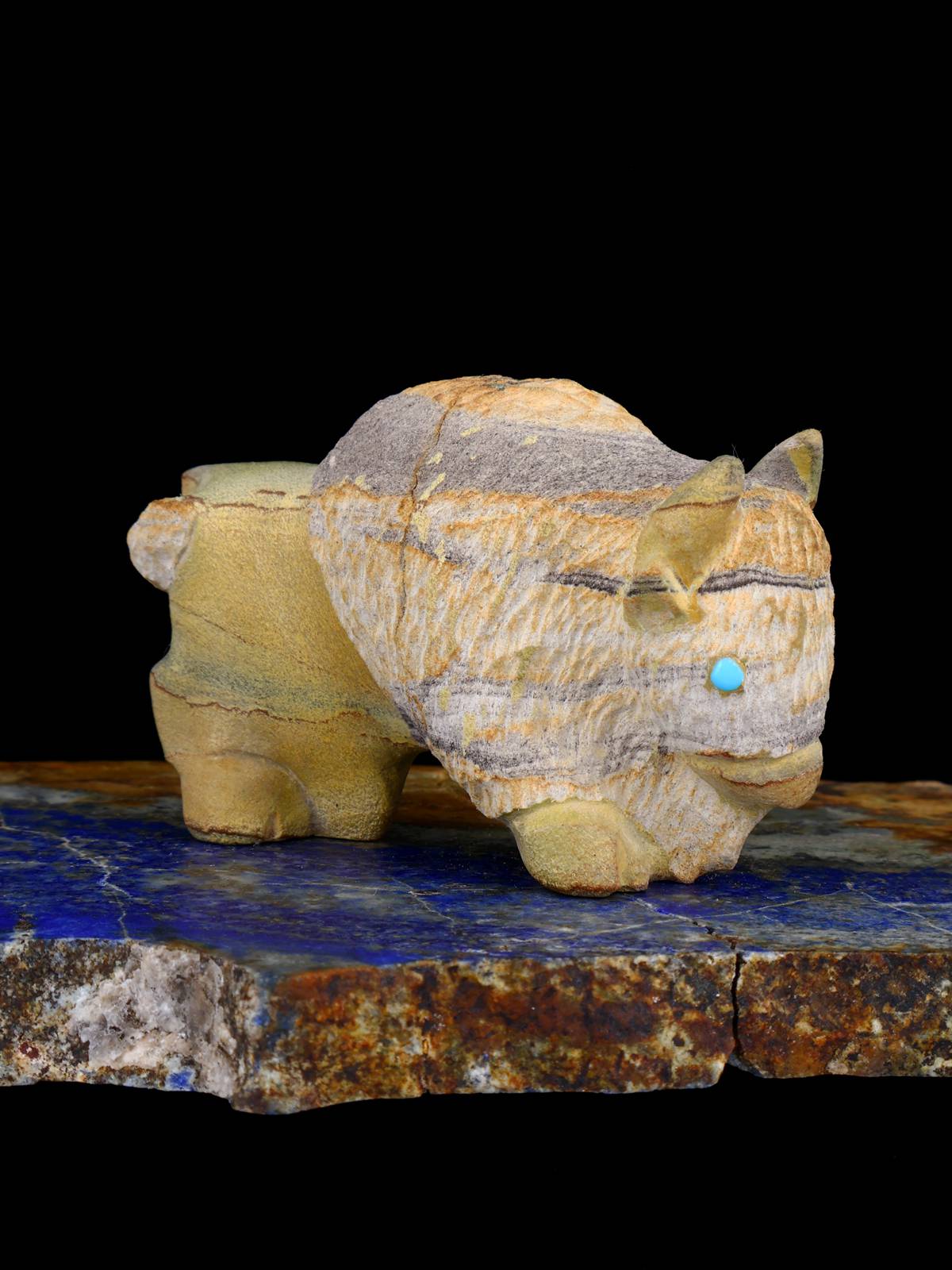 Serpentine Bison Zuni Fetish - PuebloDirect.com